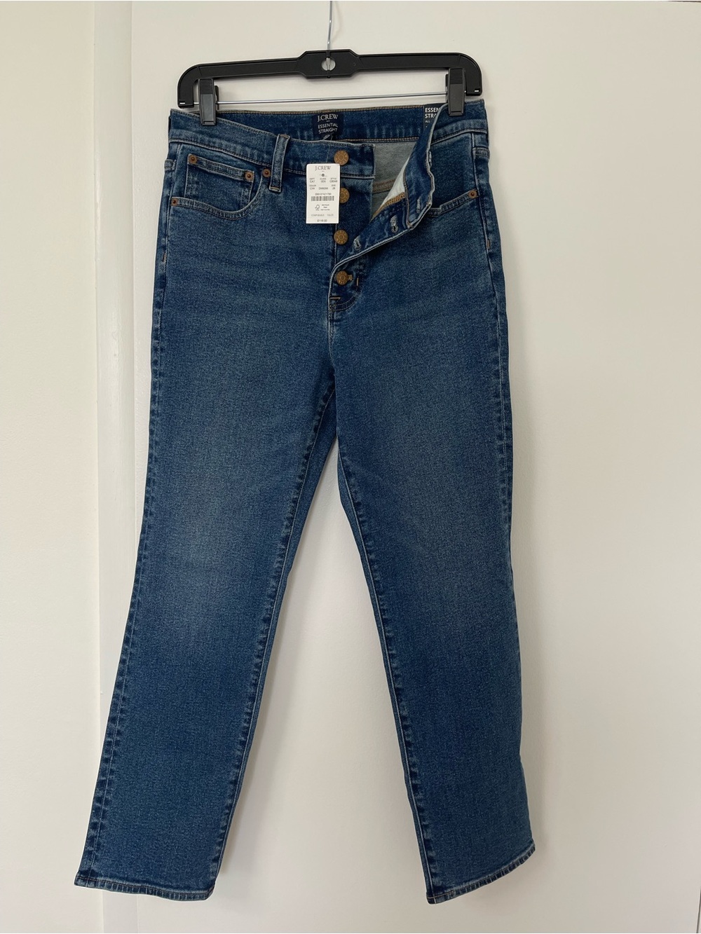 J. Crew Straight-Leg Button-Fly Jeans in Medium Blue sz 28